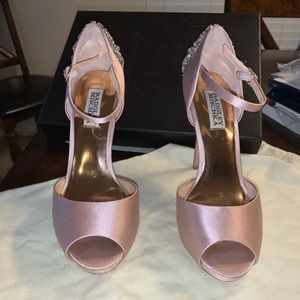 Light Pink/Rose Badgley Mishka Jeweled Heels